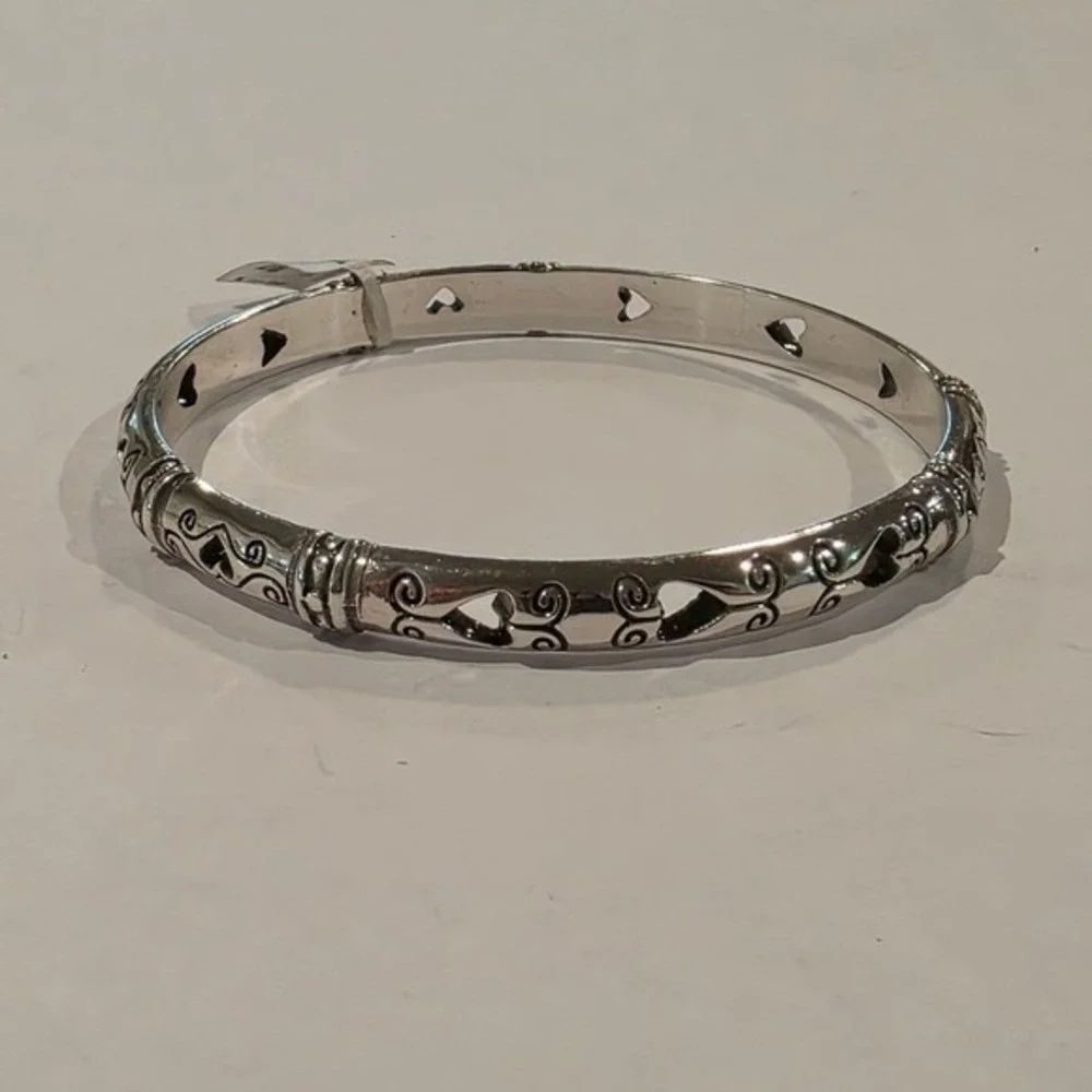 Brighton Shot Through‎ The Heart Silver Heart Motif Bracelet New